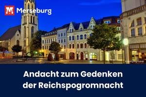 die Stadtkirche und der Entenplan bei Nacht, samt Titel des Artikels